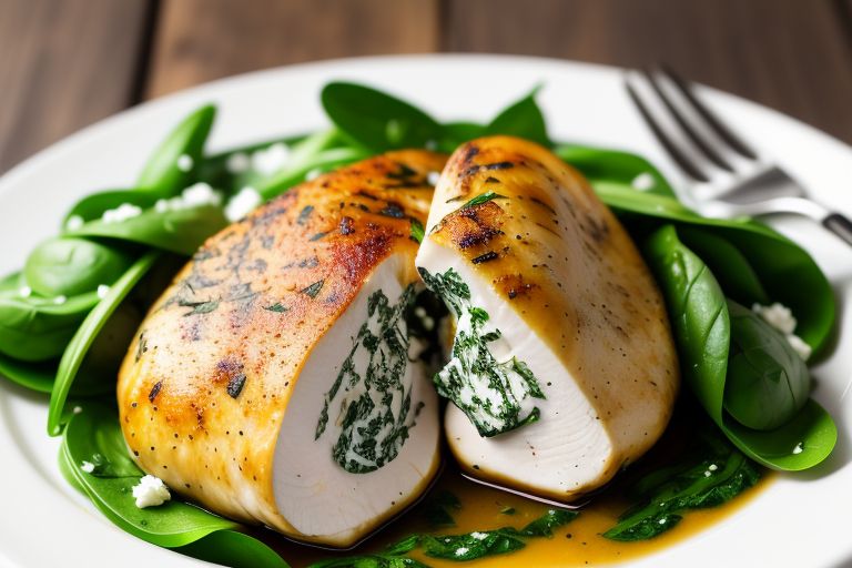 Easy Keto Recipes with Ingredients and Instructions - Spinach and Feta Stuffed Chicken Breast