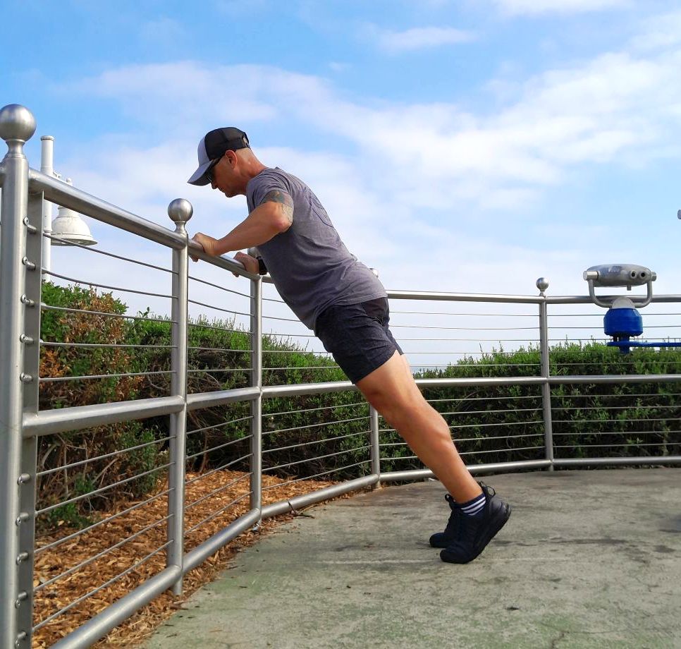 Push-Up Plank Fitness Challenge - High Table Rail PushUps